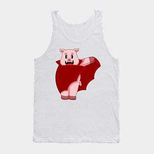 Pig Halloween Bat Tank Top